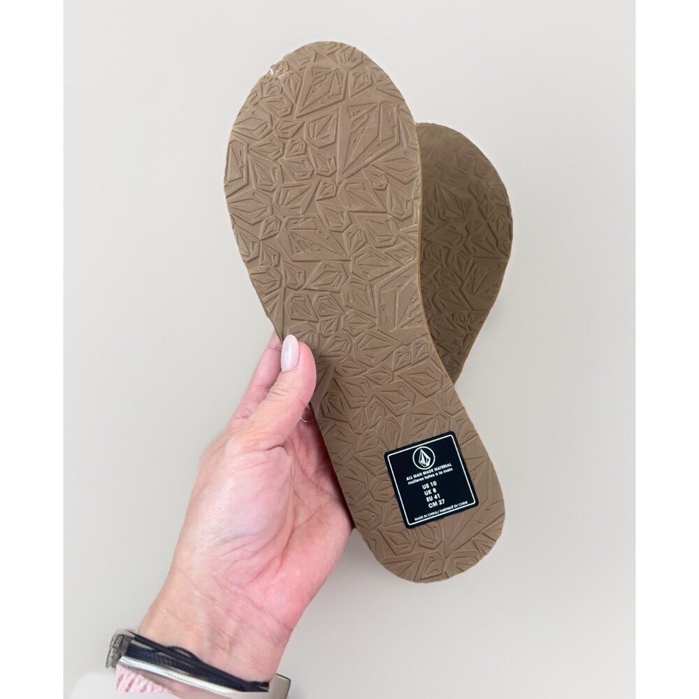 Volcom Minimalist Brown Flip Flops White Strap Thong Sandals Women's Size 10 NWT - Picture 5 of 9